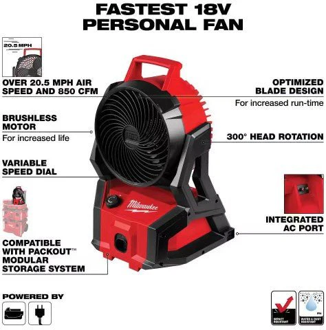 0818-20 Milwaukee M18 Jobsite Fan - Image 3