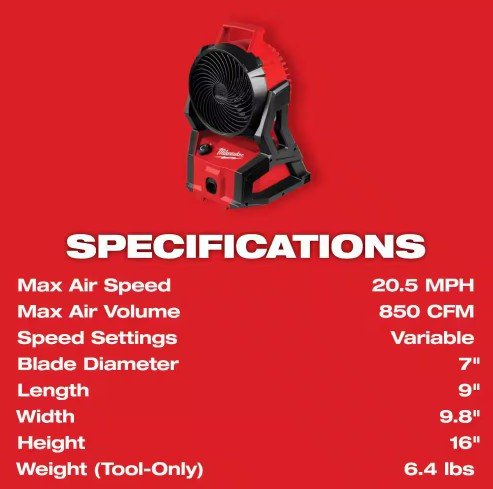 0818-20 Milwaukee M18 Jobsite Fan - Image 4