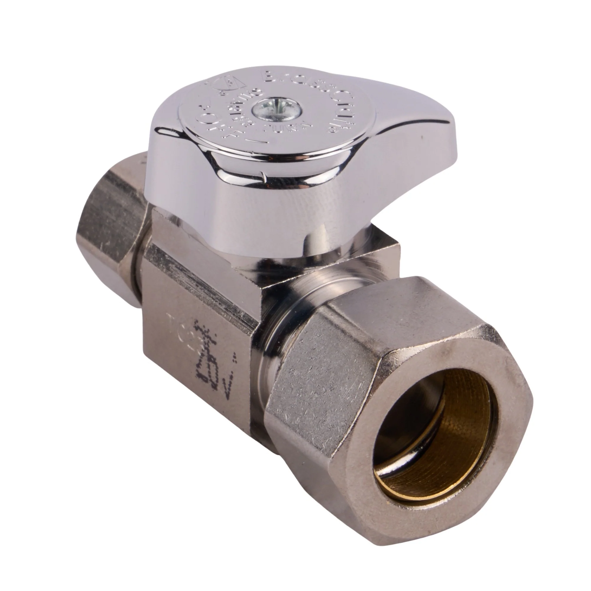 1/2" Comp X 3/8" Comp 1/4 Turn Straight Stop - Image 3
