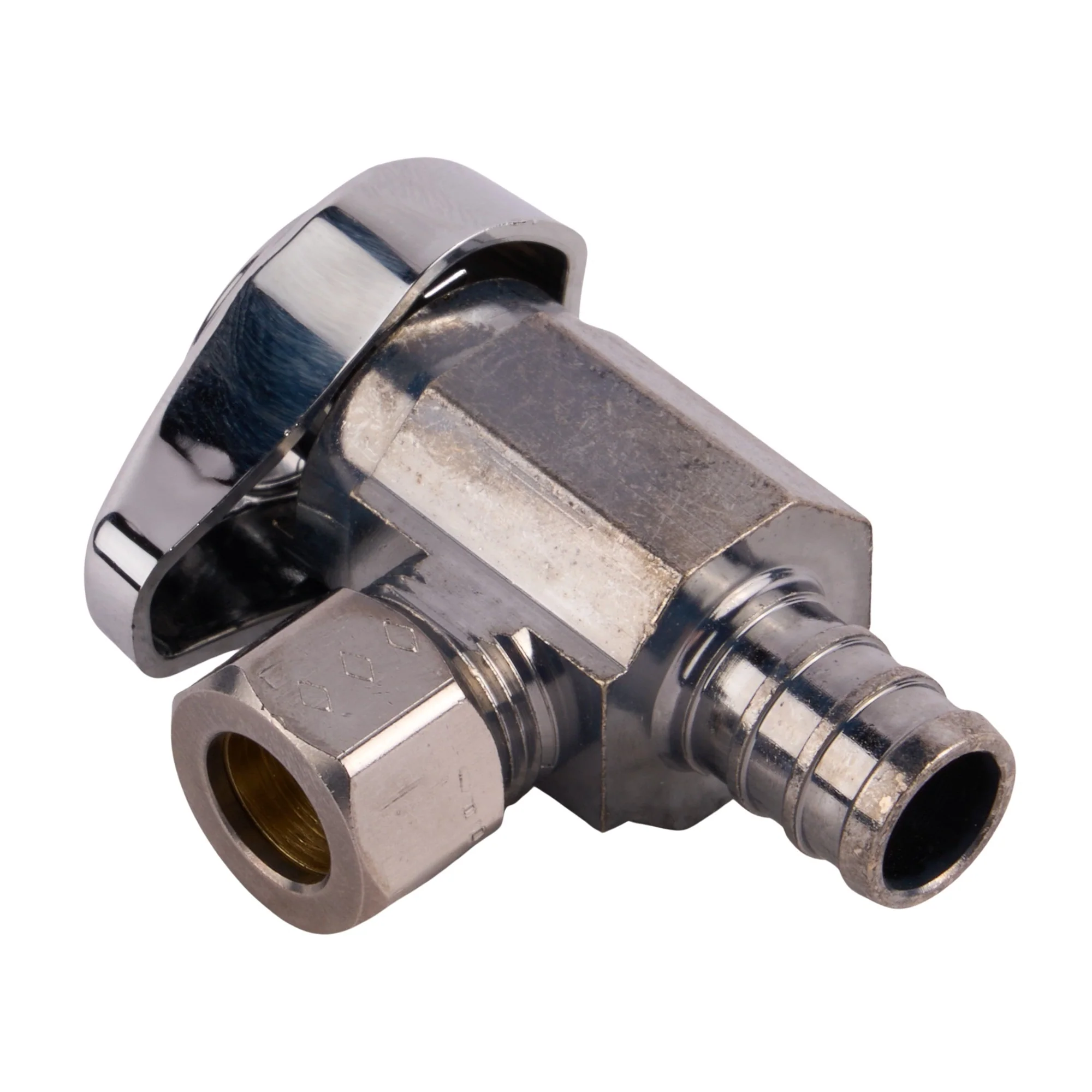1/2"X 3/8"Comp Pex Barb 1/4 Turn Angle Stop - Image 3