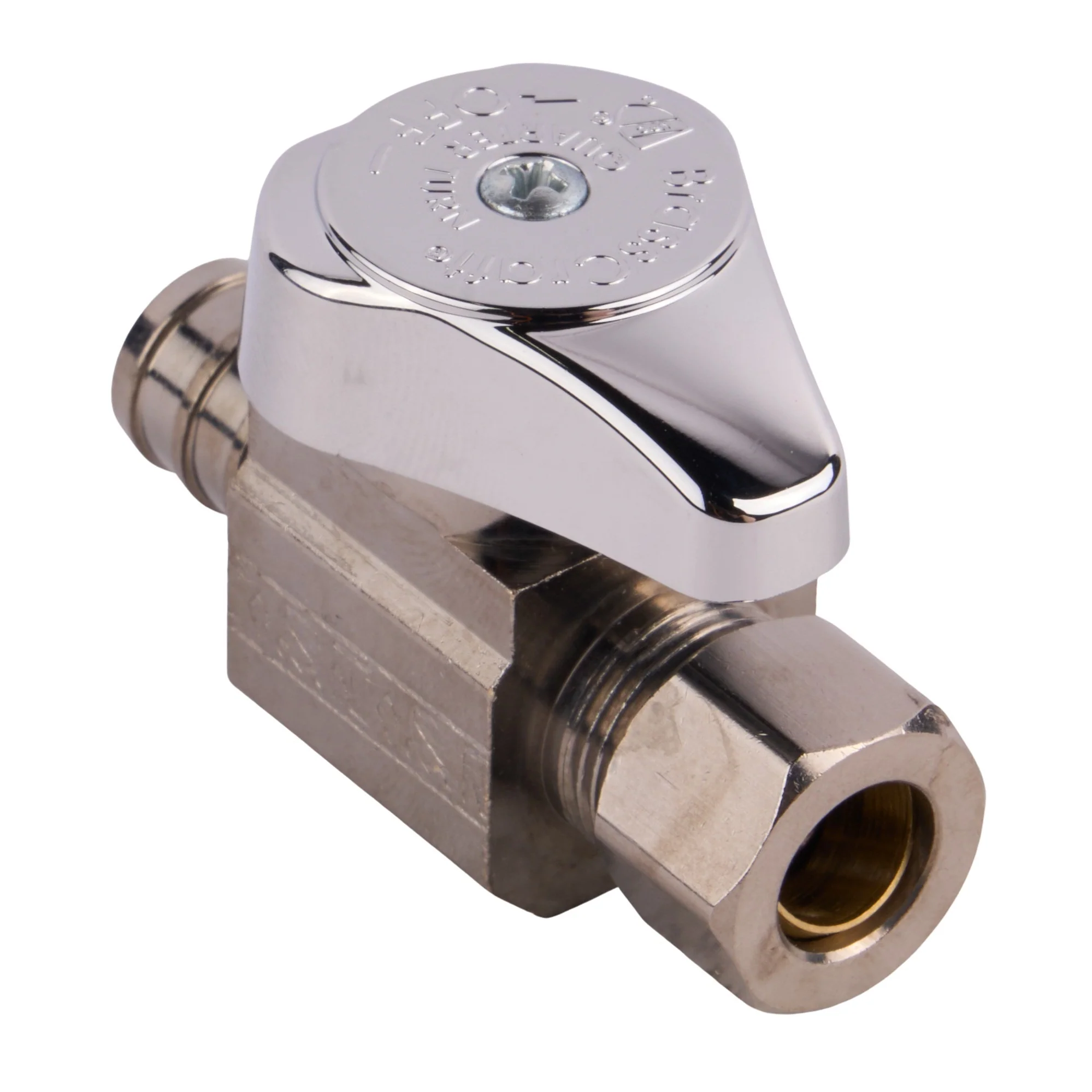 1/2"X 3/8"Comp Pex Barb 1/4 Turn Straight Stop - Image 3