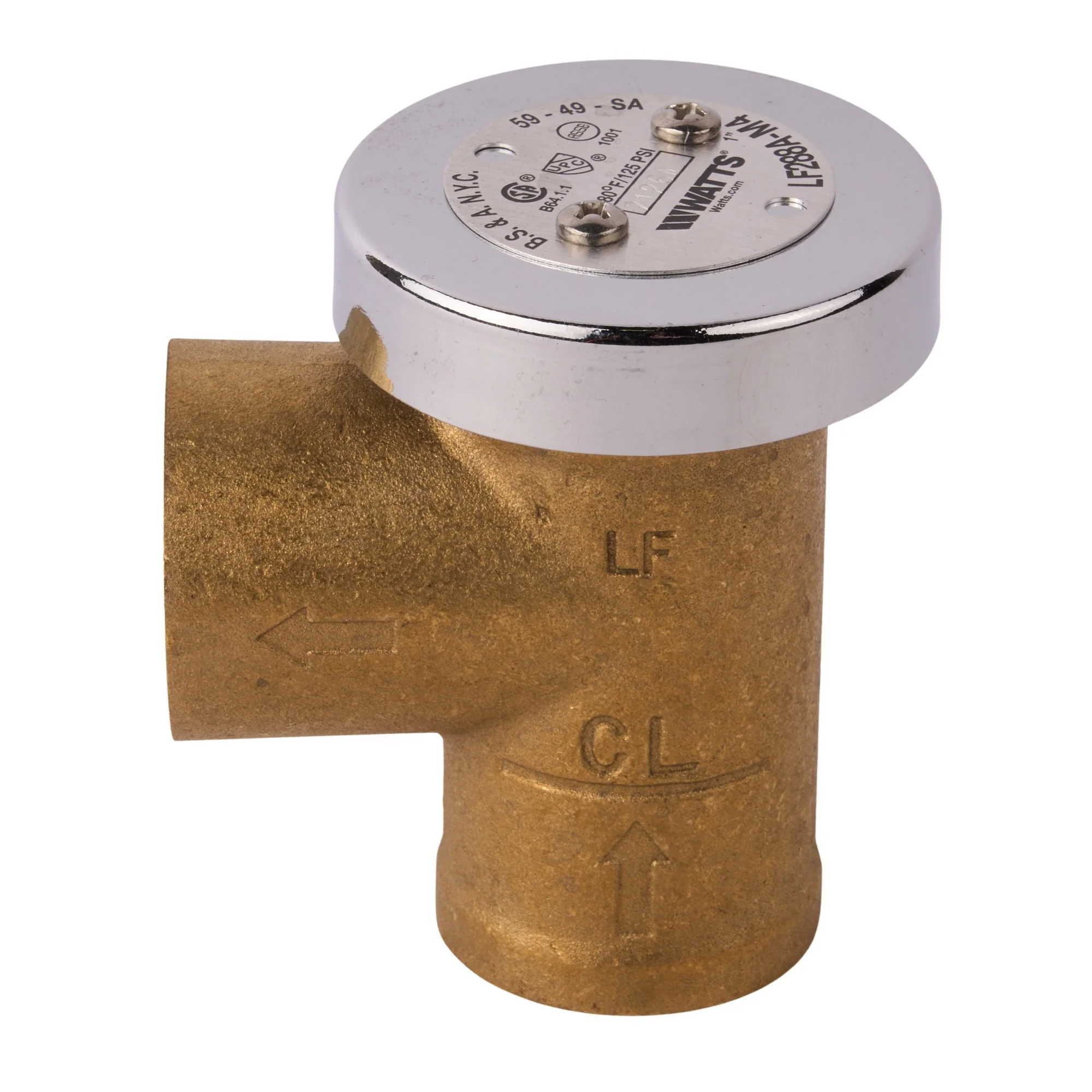 1" Plain Brass Vacuum Breaker - Image 2