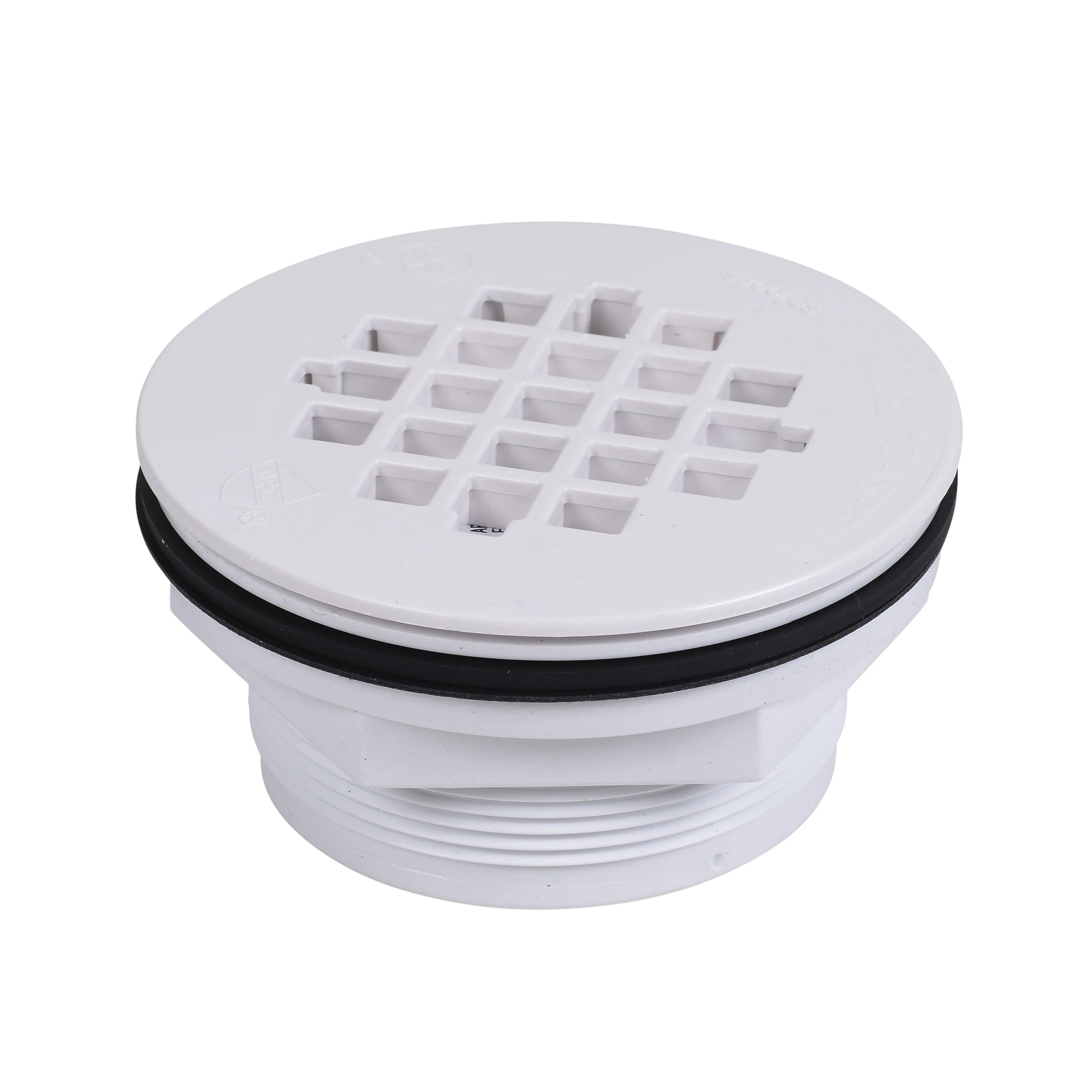 2" 101 PNC PVC No-Calk Shower Drain with Plastic Strainer