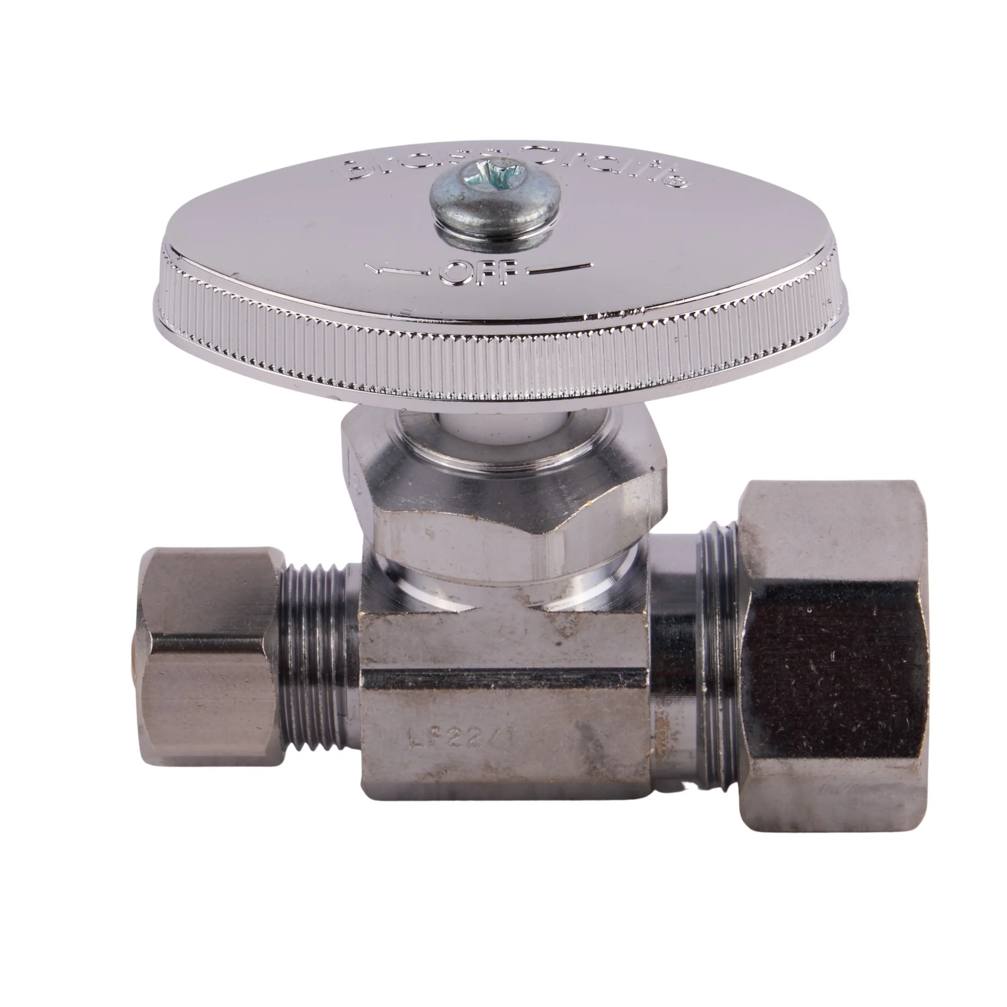 3/8 Od X 1/2 Nom Comp Straight Stop Chrome