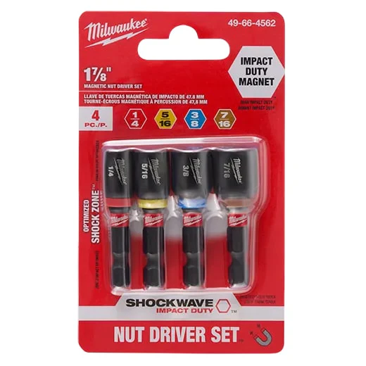 4 Piece 1-7/8" Shockwave Impact Nut Driver Set (1/4", 5/16", 3/8", 7/16") - Image 2