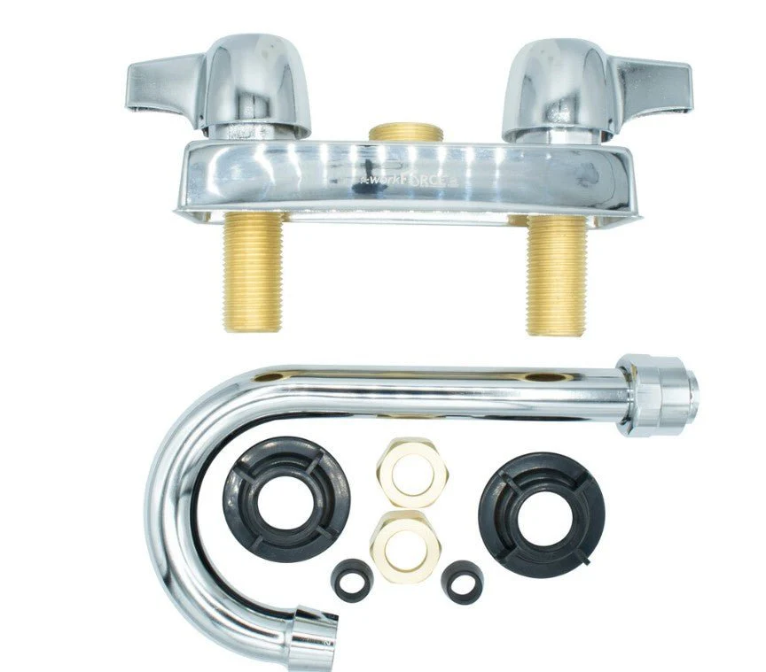 BK WorkForce Standard Duty Faucet, 3.5" Gooseneck Spout, 4" O.C.Deck Mount - Image 3