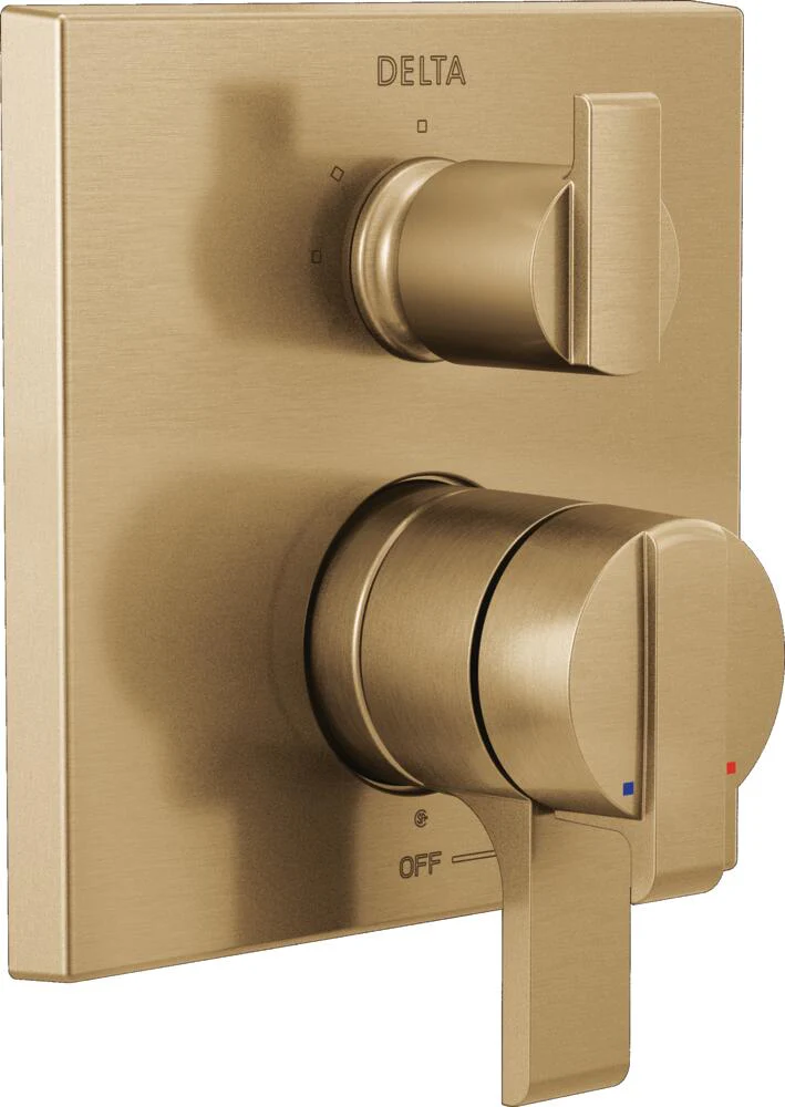 Delta Ara 17 Series Pressure Balanced Valve Trim with Integrated Volume Control and 3 Function Diverter for Two Shower Applications - Less Rough-In