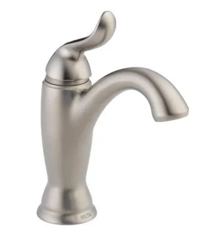 Delta Linden Single Hole Bathroom Faucet with Pop-Up Drain Assembly and Optional Base Plate - Limited Lifetime Warranty
