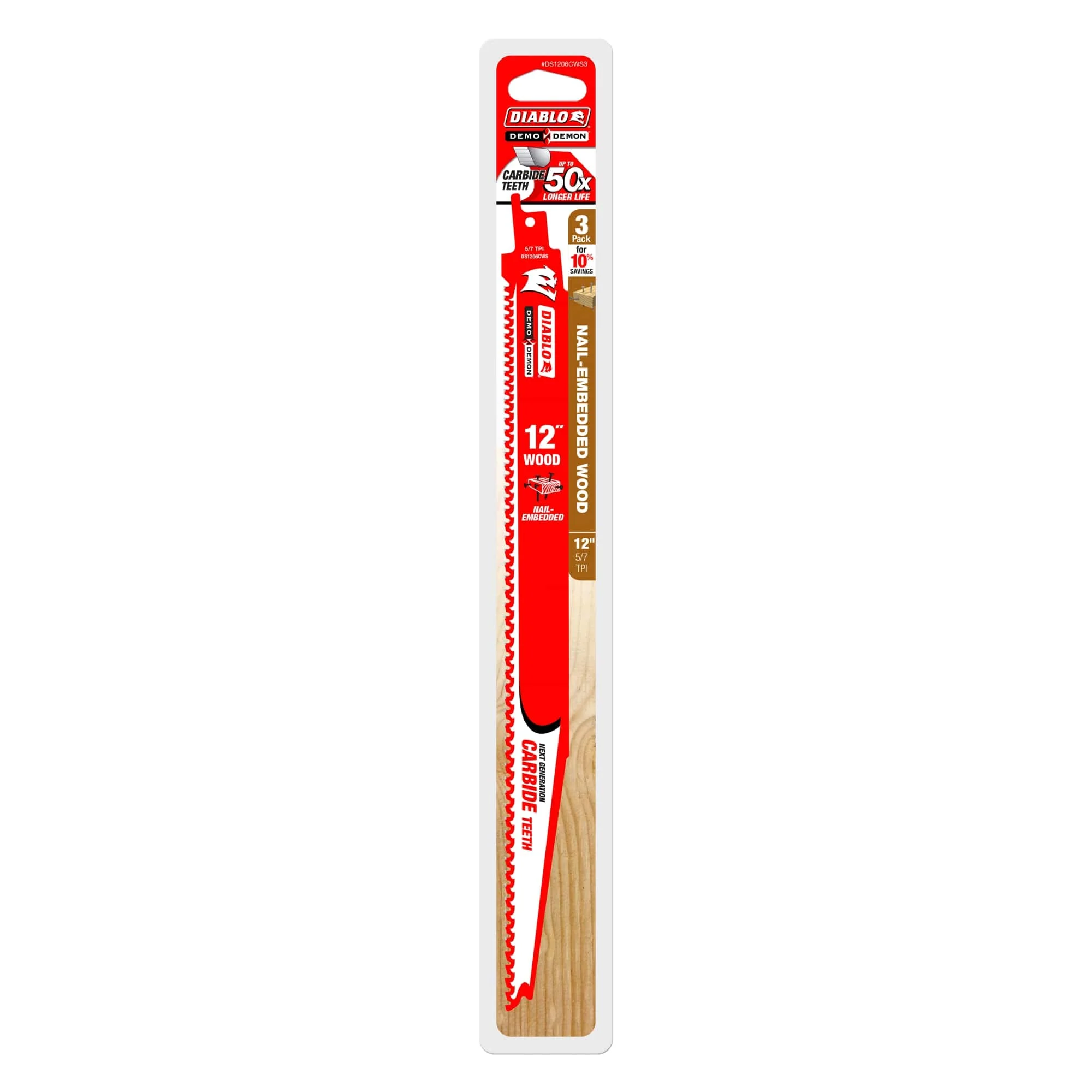 Diablo 12"Carbine Il-Embedded Wood Blade 6Tpi - Image 2