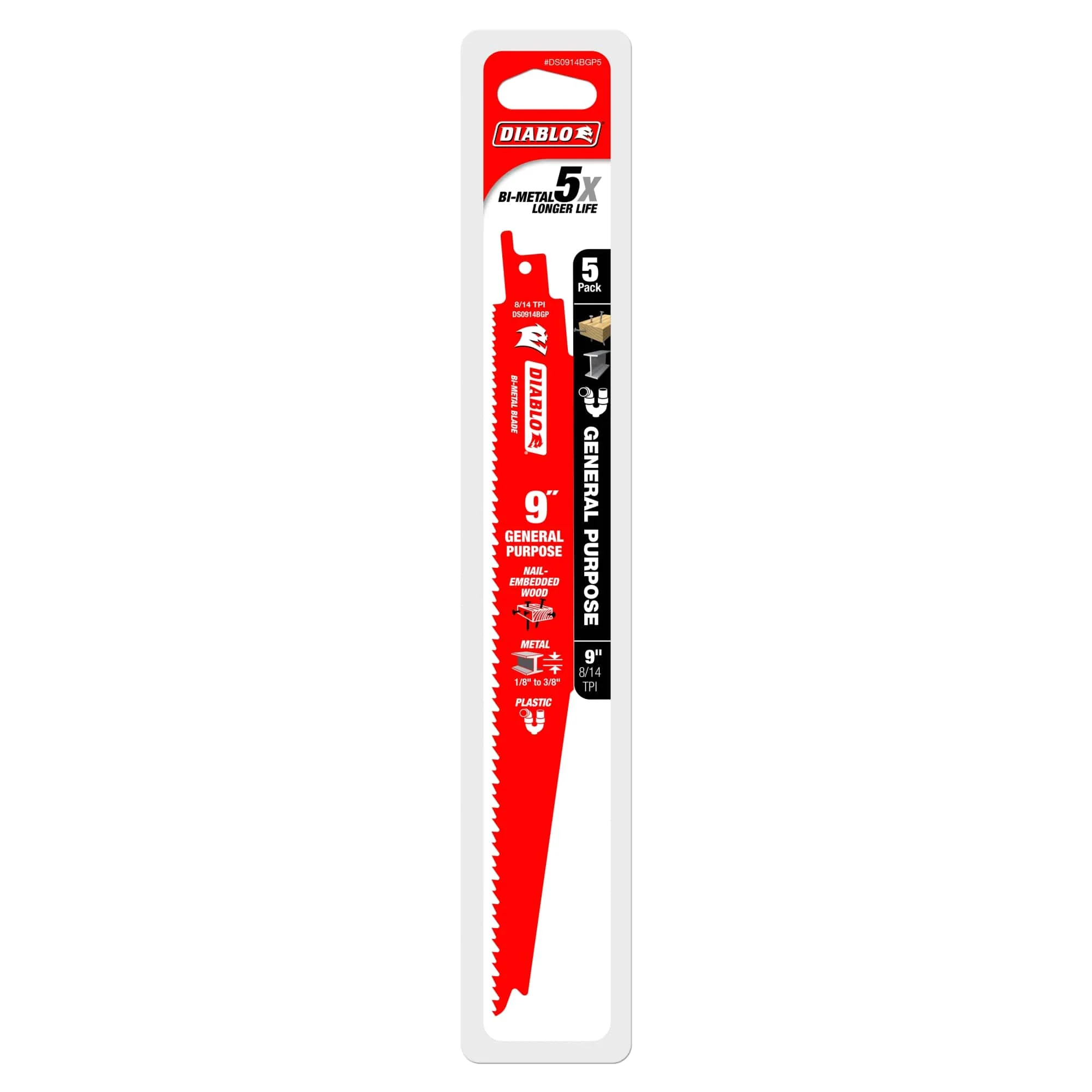 Diablo 9"Steel Demon General Purpose Blade 8/14Tpi - Image 2