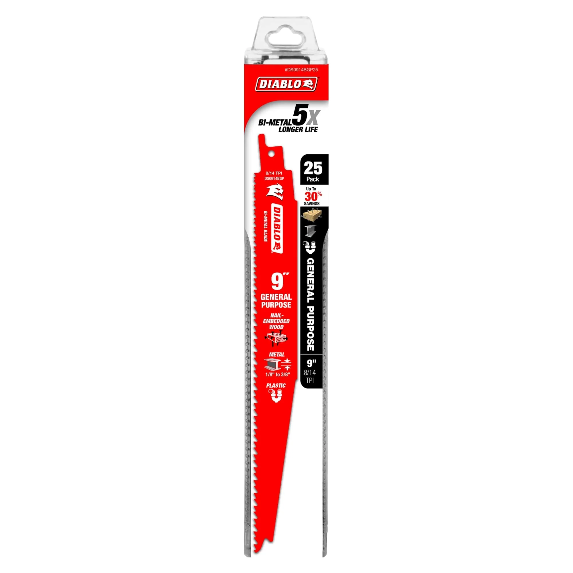 Diablo 9"Steel Demon General Purpose Blade 8/14Tpi - Image 3