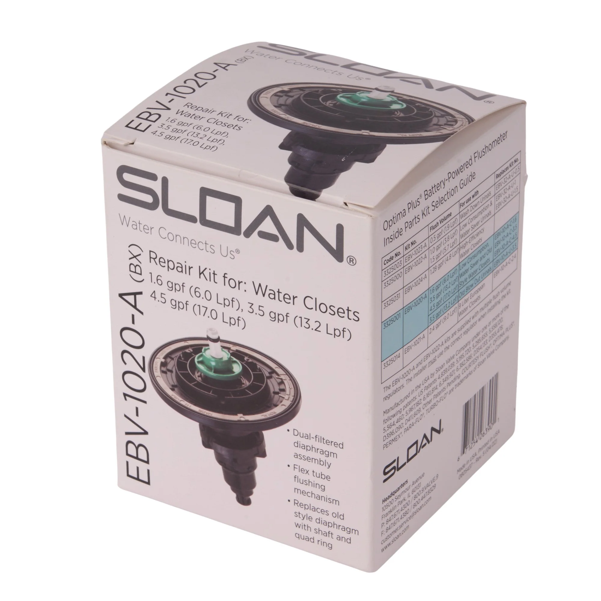 Sloan EBV1020A Optima Plus Inside Parts Kit – 1.6 / 3.5 GPF Closet – 3325001 - Image 4