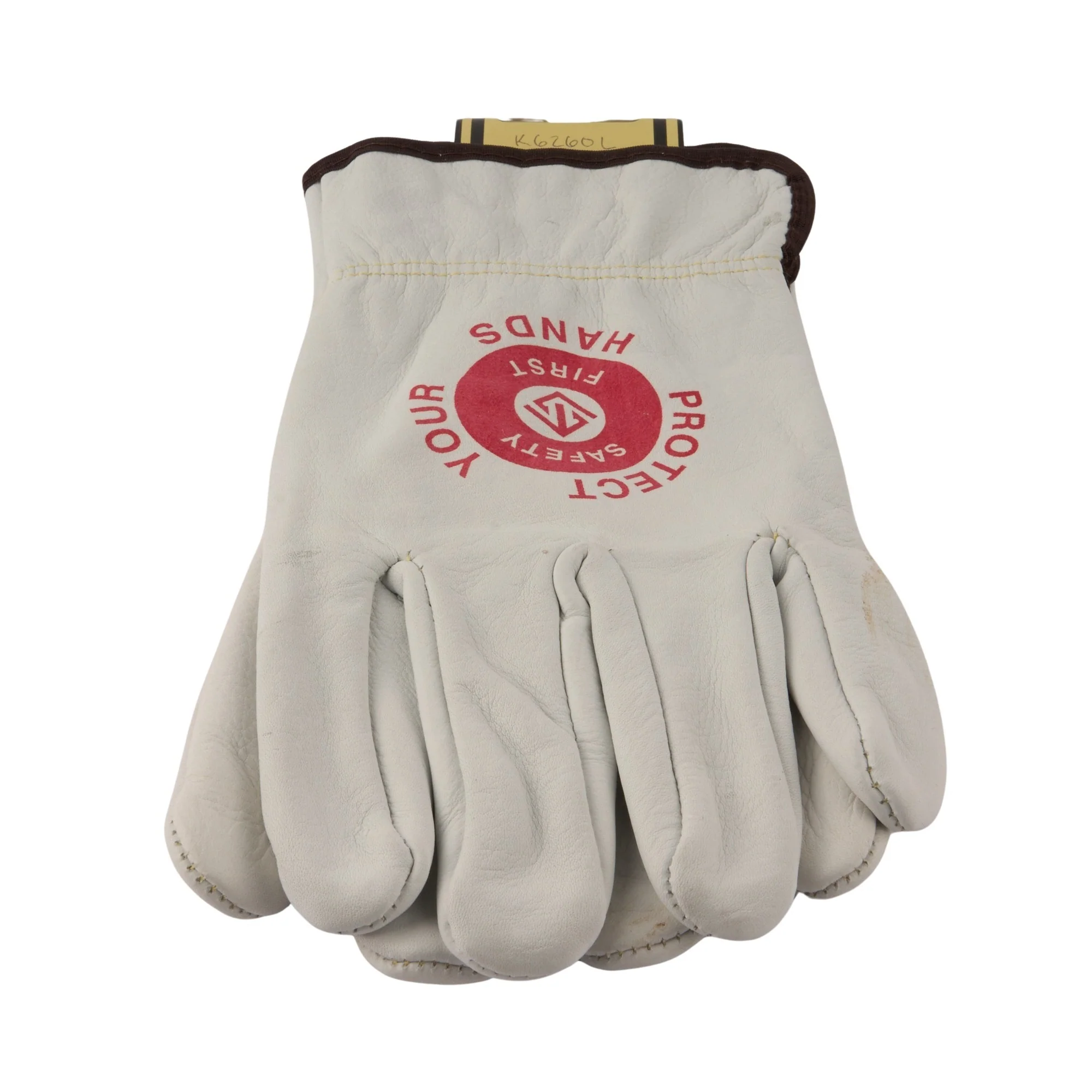 Elastic Back Cowhide Gloves Lg. (N)