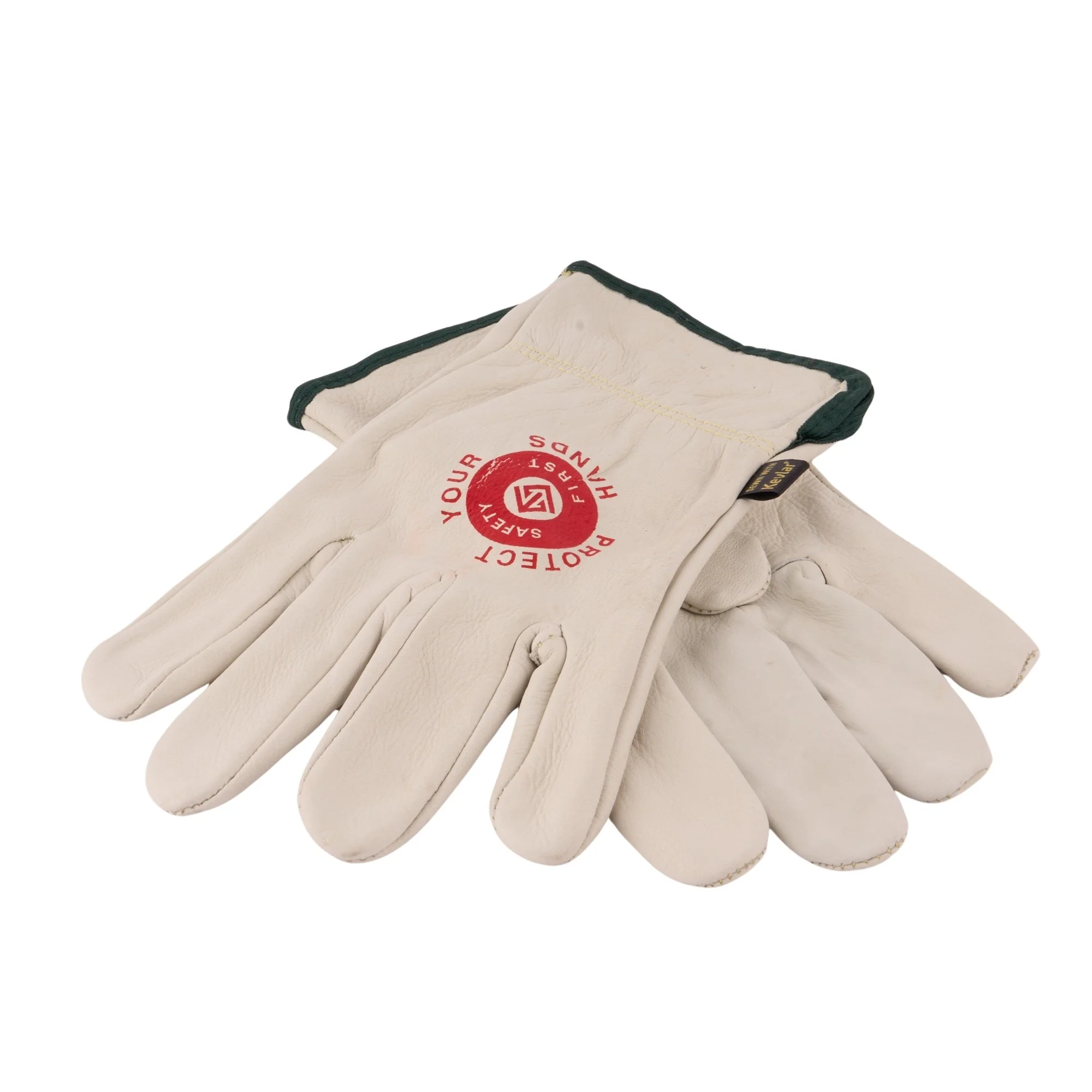 Elastic Back Cowhide Gloves Med. (N) - Image 3