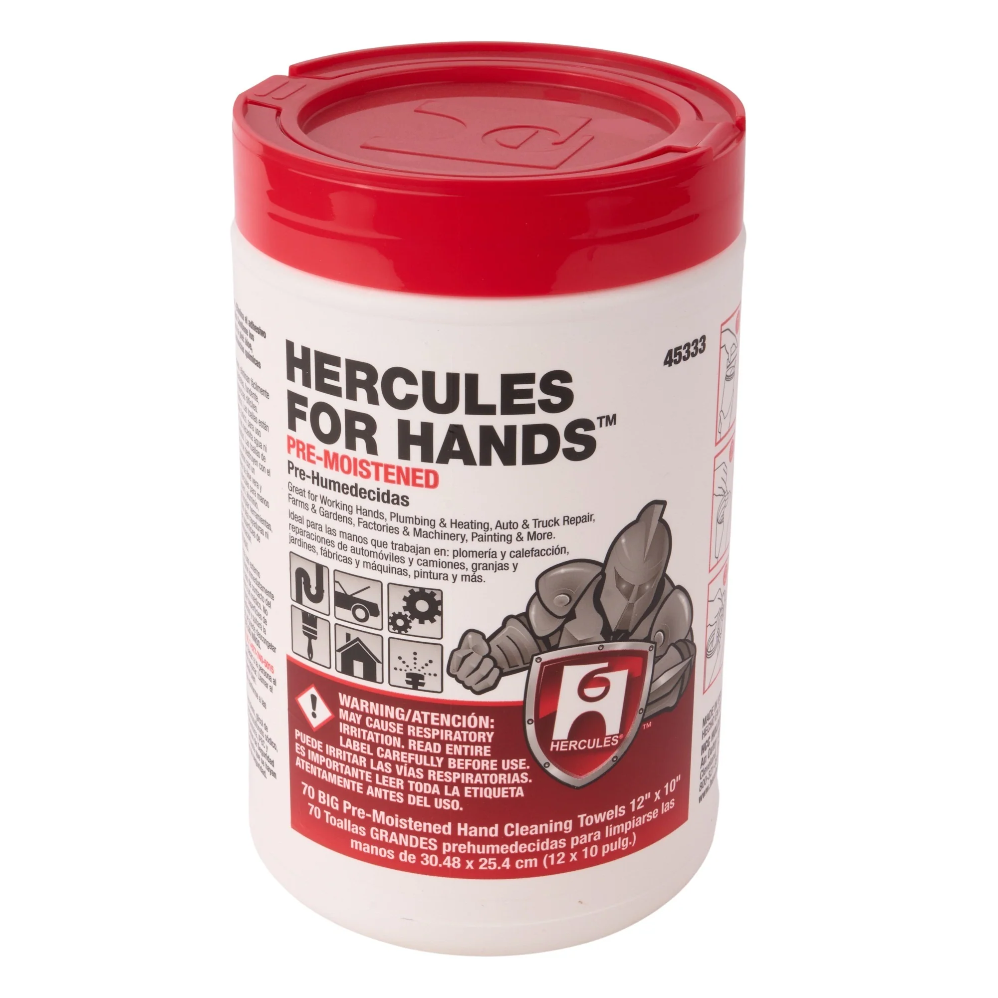 Hercules for Hands Pre-Moistened Hand Cleaning Towels (Dispenser Tub of 70 Towels) - Image 2