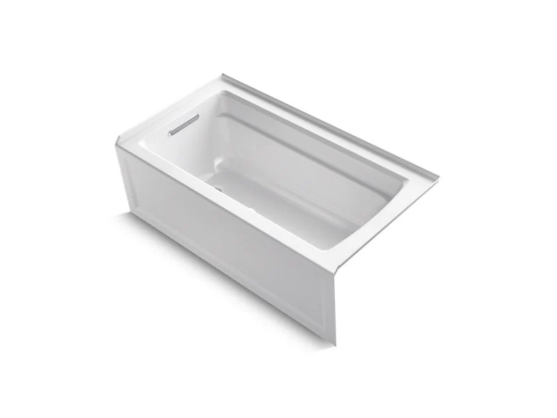 Kohler Archer Collection 60" x 32" Three Wall Alcove Soaker Bath Tub with Armrests, Lumbar Support and Left Drain