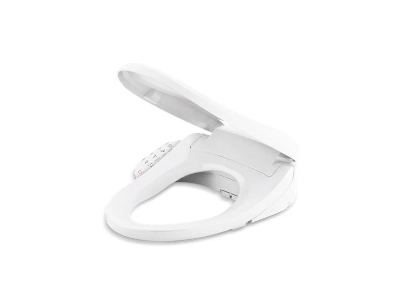 Kohler PureWash E590 Elongated Bidet Toilet Seat with Heated Seat, Self-Cleaning UV Technology, Adjustable Water Temperature, Warm-air Drying, and 2 Spray Options