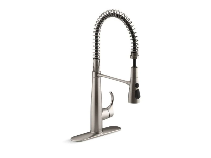 Kohler Simplice 1.5 GPM Single Hole Pre-Rinse Pull Down Kitchen Faucet - Includes Escutcheon