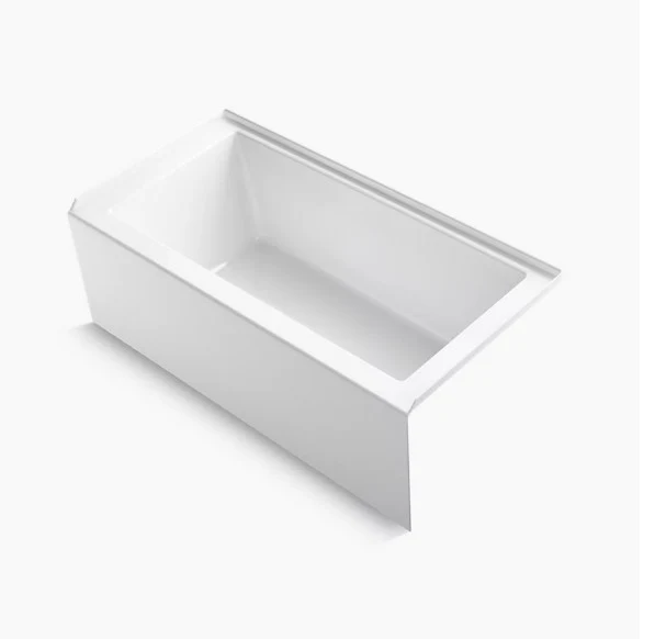 Kohler Underscore 60" Soaking Bathtub for Three Wall Alcove Installation with Right Drain and 68 Gallon Water Capacity
