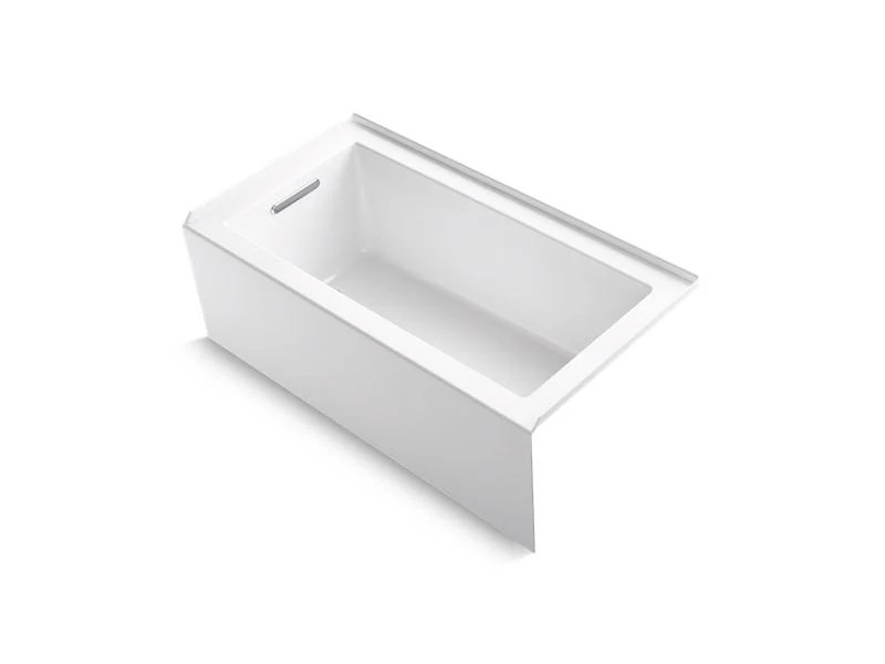 Kohler Underscore 60" x 32" Soaking Bathtub for Three Wall Alcove Installation with Left Drain and 68 Gallon Water Capacity