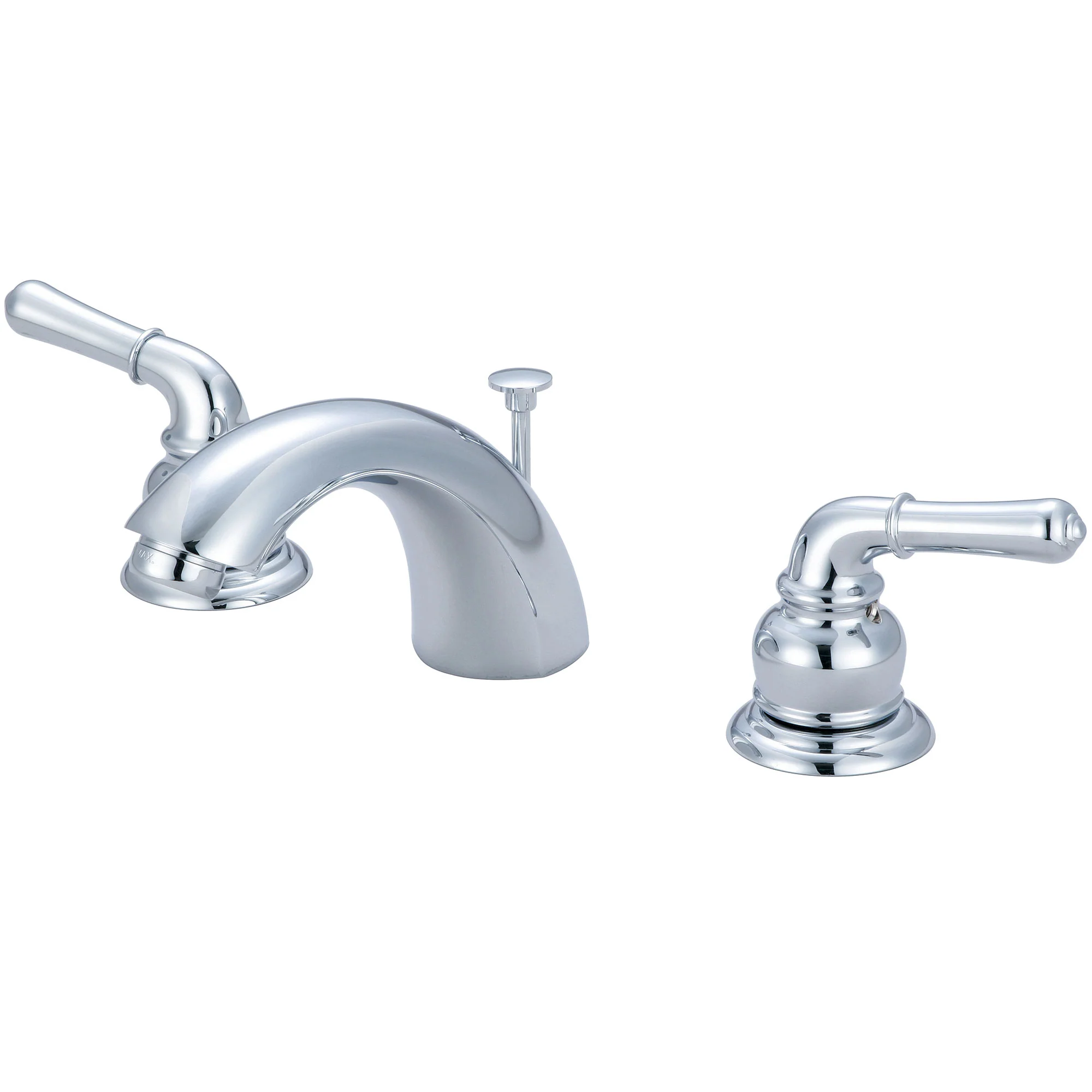 Olympia Faucets Accent 1.2 GPM Widespread Bathroom Faucet with C Style Spout and Brass Pop-Up Drain Assembly