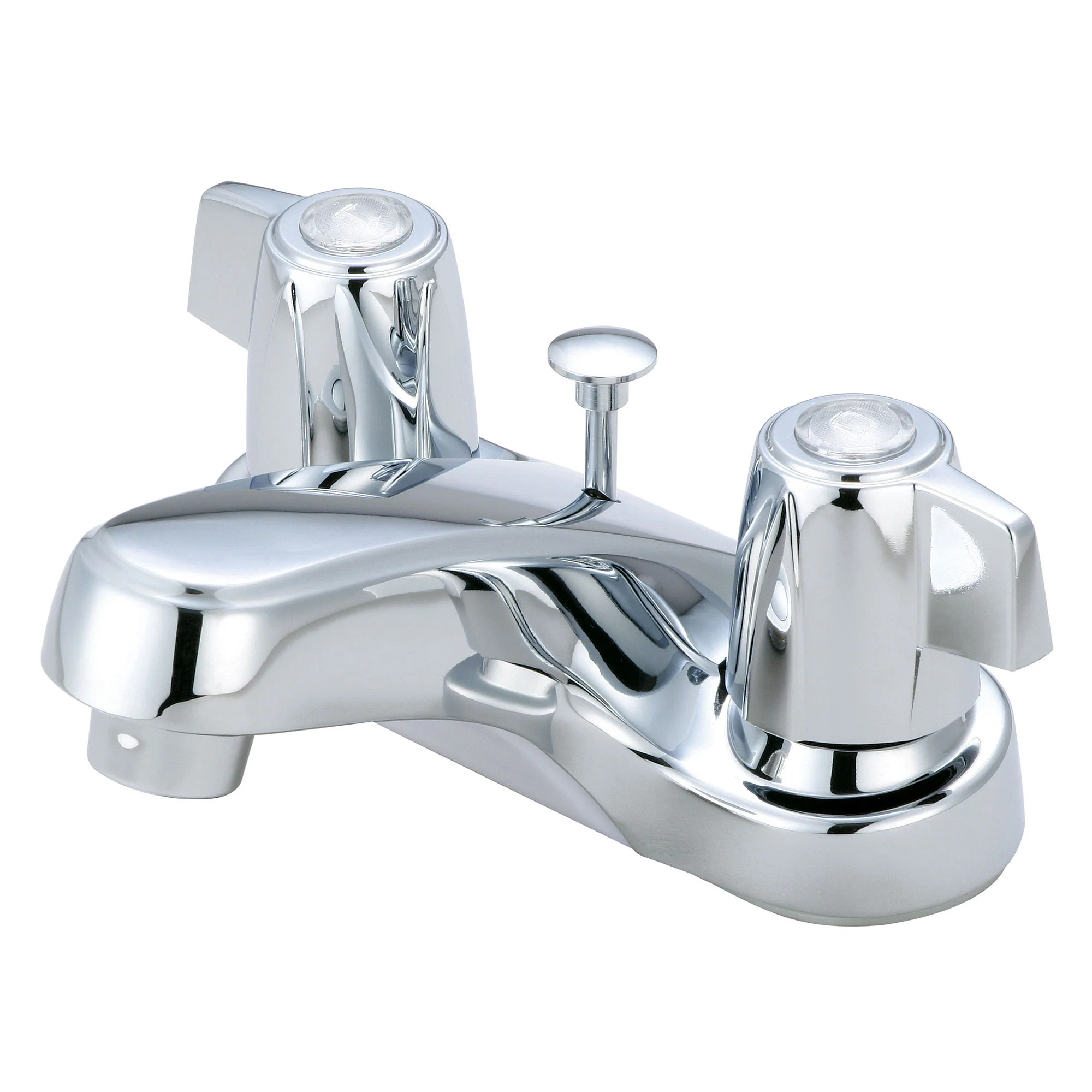 Olympia Faucets Elite 1.2 GPM Centerset Bathroom Faucet with Mini Blade Handles and Brass Pop-Up Drain Assembly