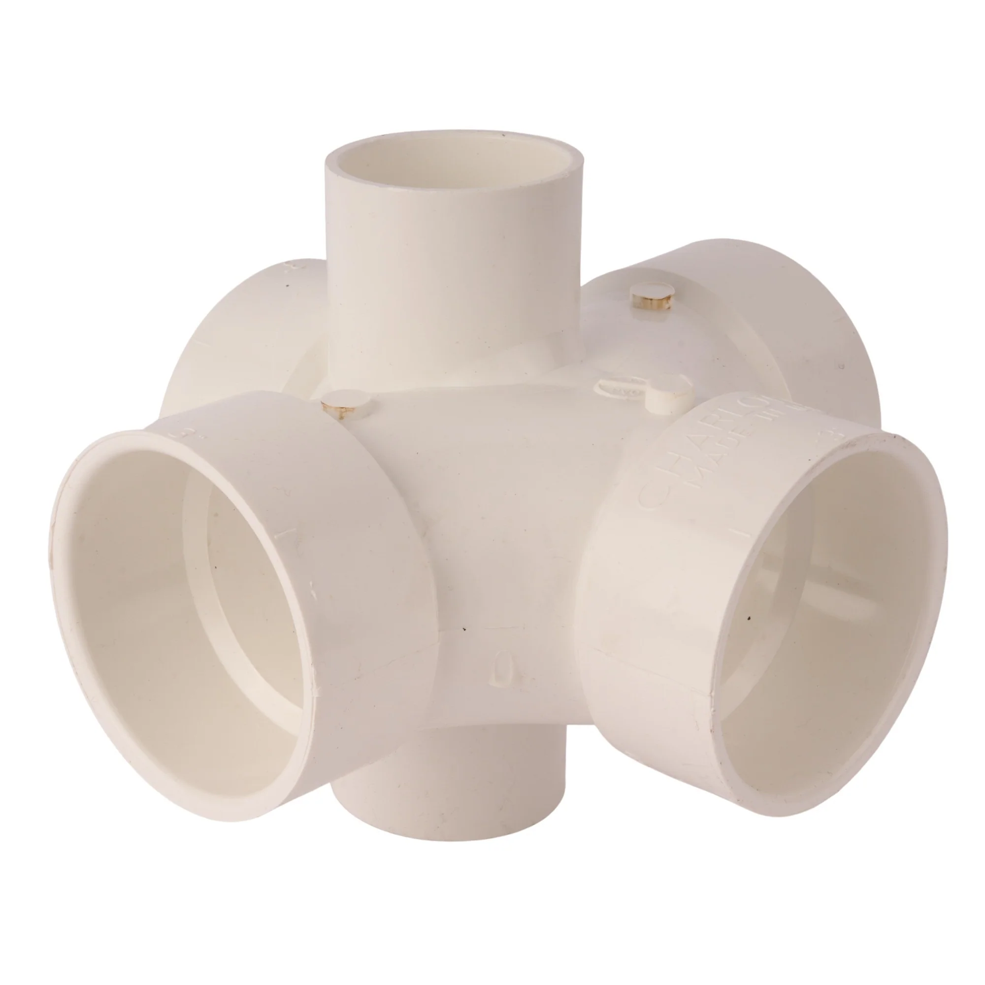 PVC DWV Double Sanitary Tee w/2" Side Inlet - Image 3