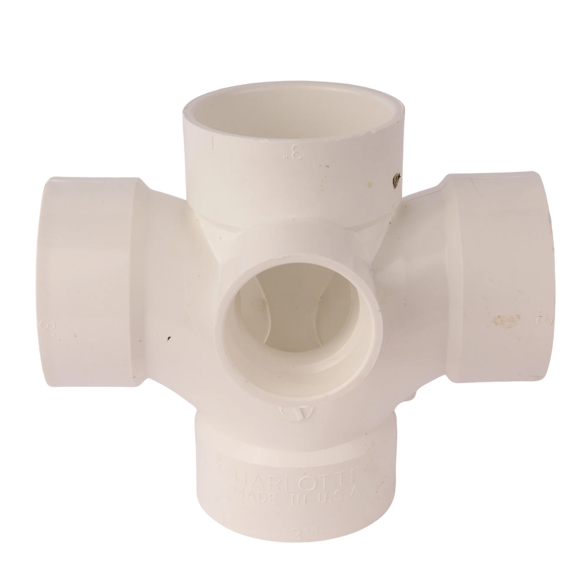 PVC DWV Sanitary Cross w/Side Inlet