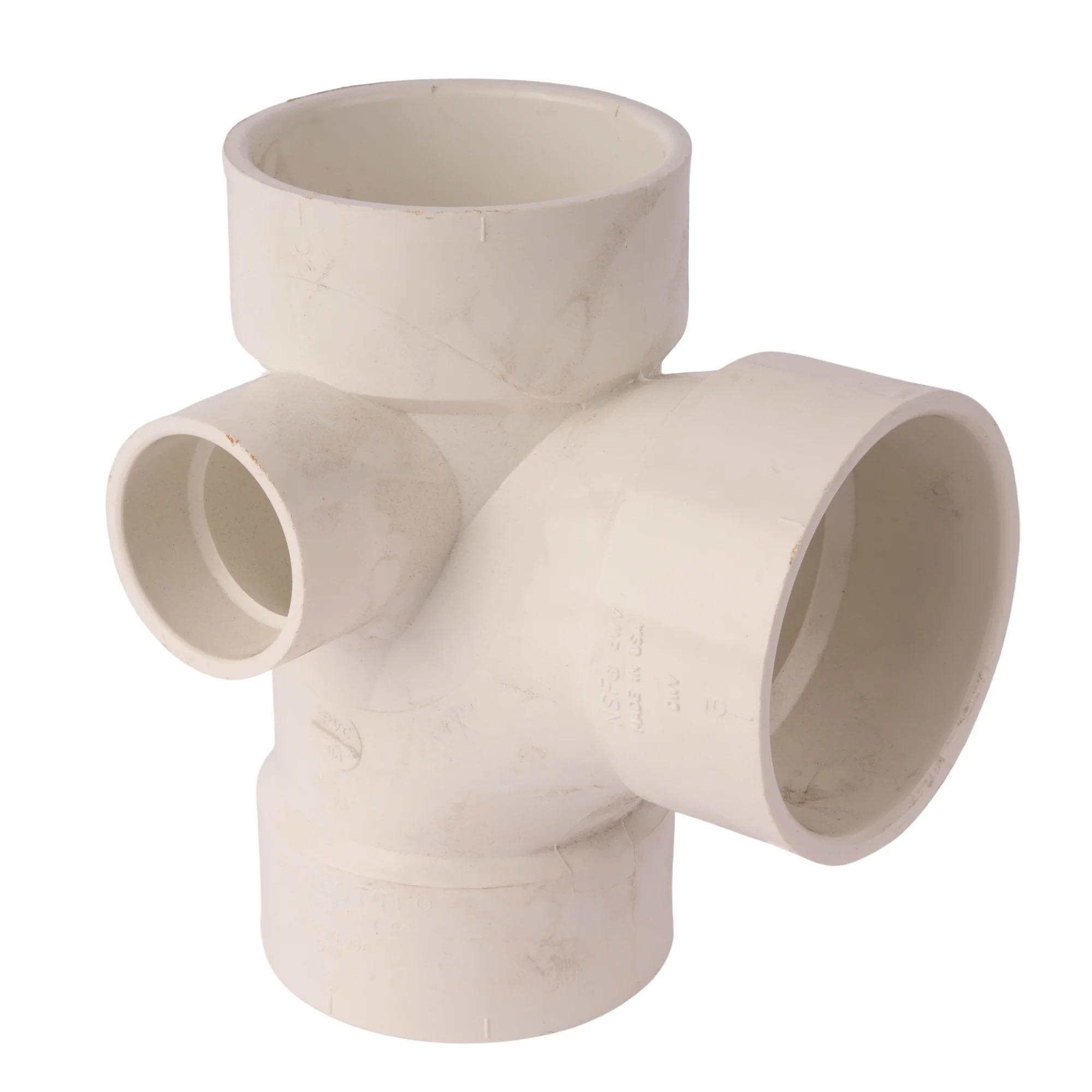 PVC DWV Sanitary Tee w/1-1/2" Right Side Inlets - Image 2
