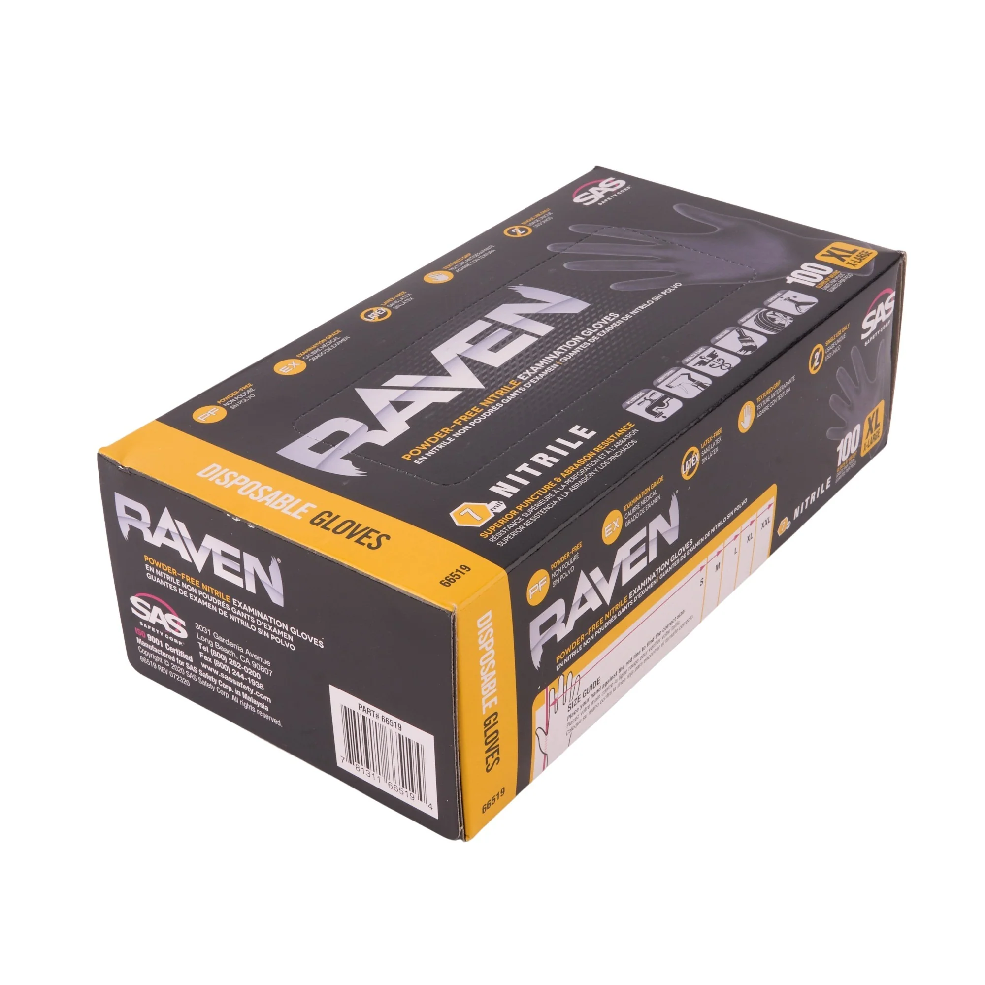 Raven Powder Free Black Nitrile Glove-Xl - Image 2