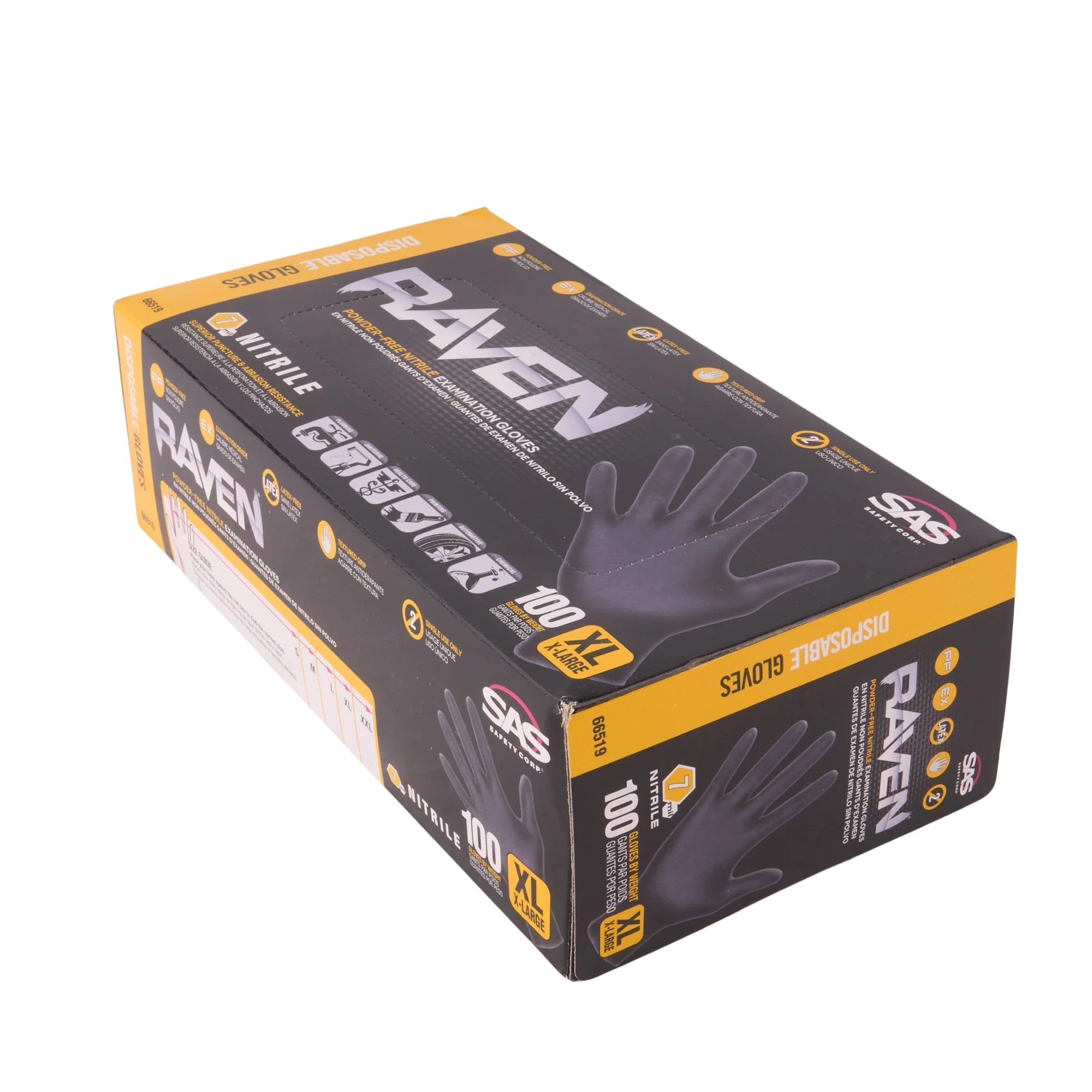 Raven Powder Free Black Nitrile Glove-Xl - Image 3