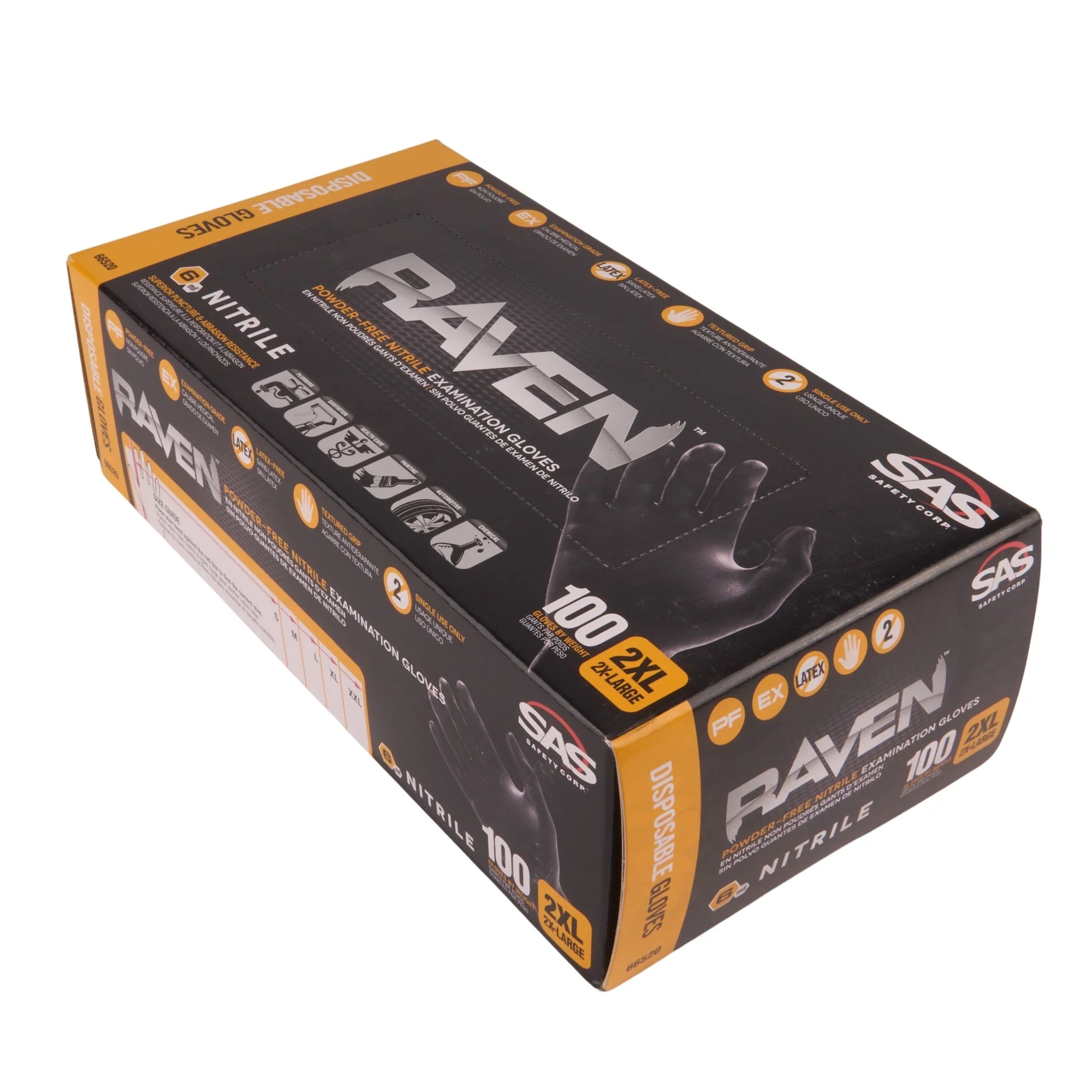 Raven Powder Free Black Nitrile Glove-Xxl - Image 3