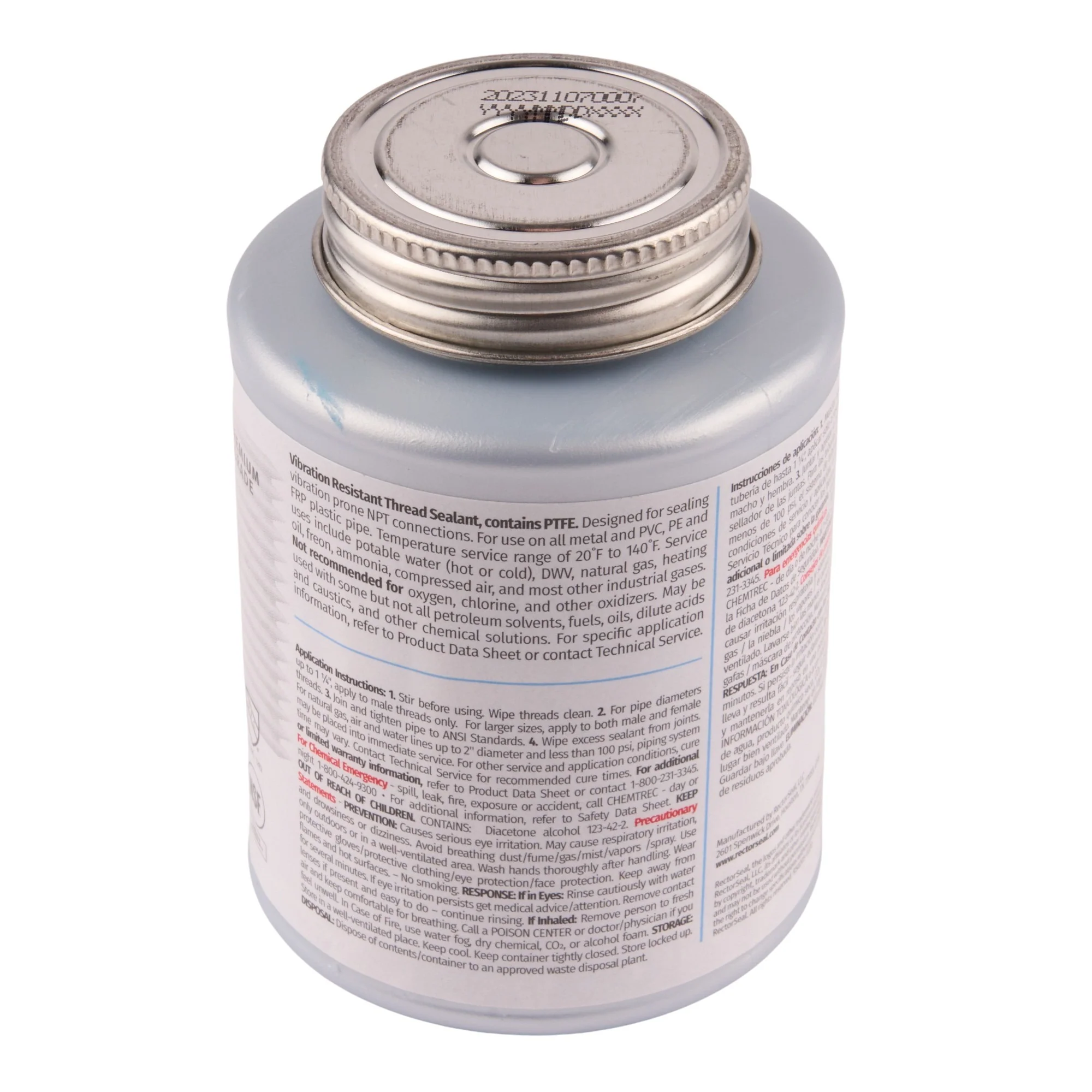 RectorSeal Tru-Blu Pipe Thread Sealant w/ Brush Top - Image 2