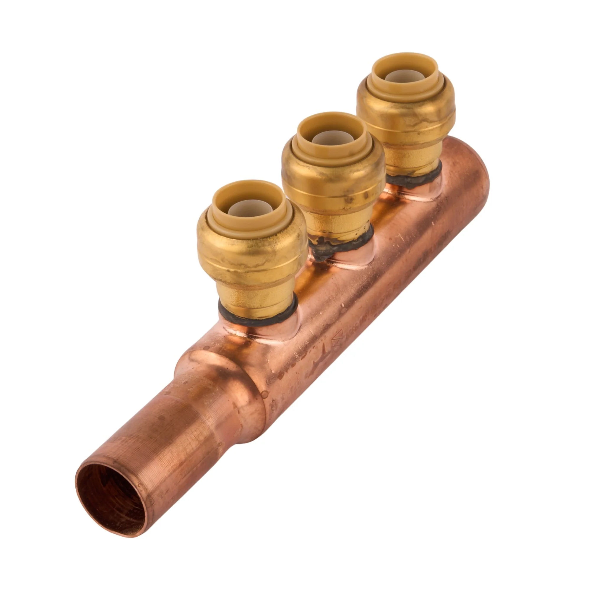 Sharkbite Closed Copper Manifold w/ 1/2" Sharkbite Outlets (3 Outlets)