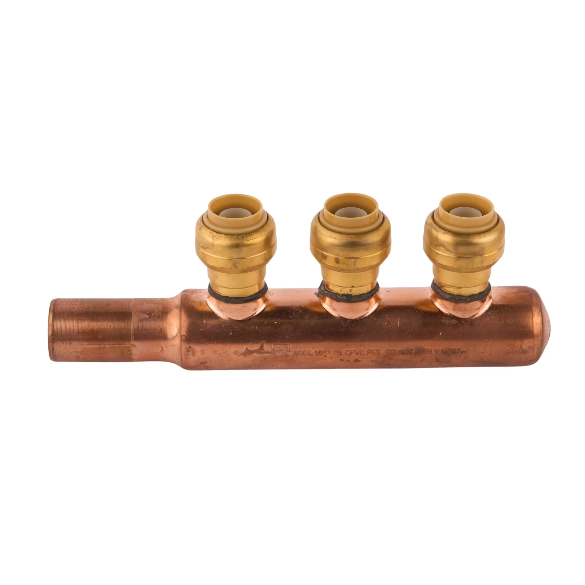 Sharkbite Closed Copper Manifold w/ 1/2" Sharkbite Outlets (3 Outlets) - Image 2