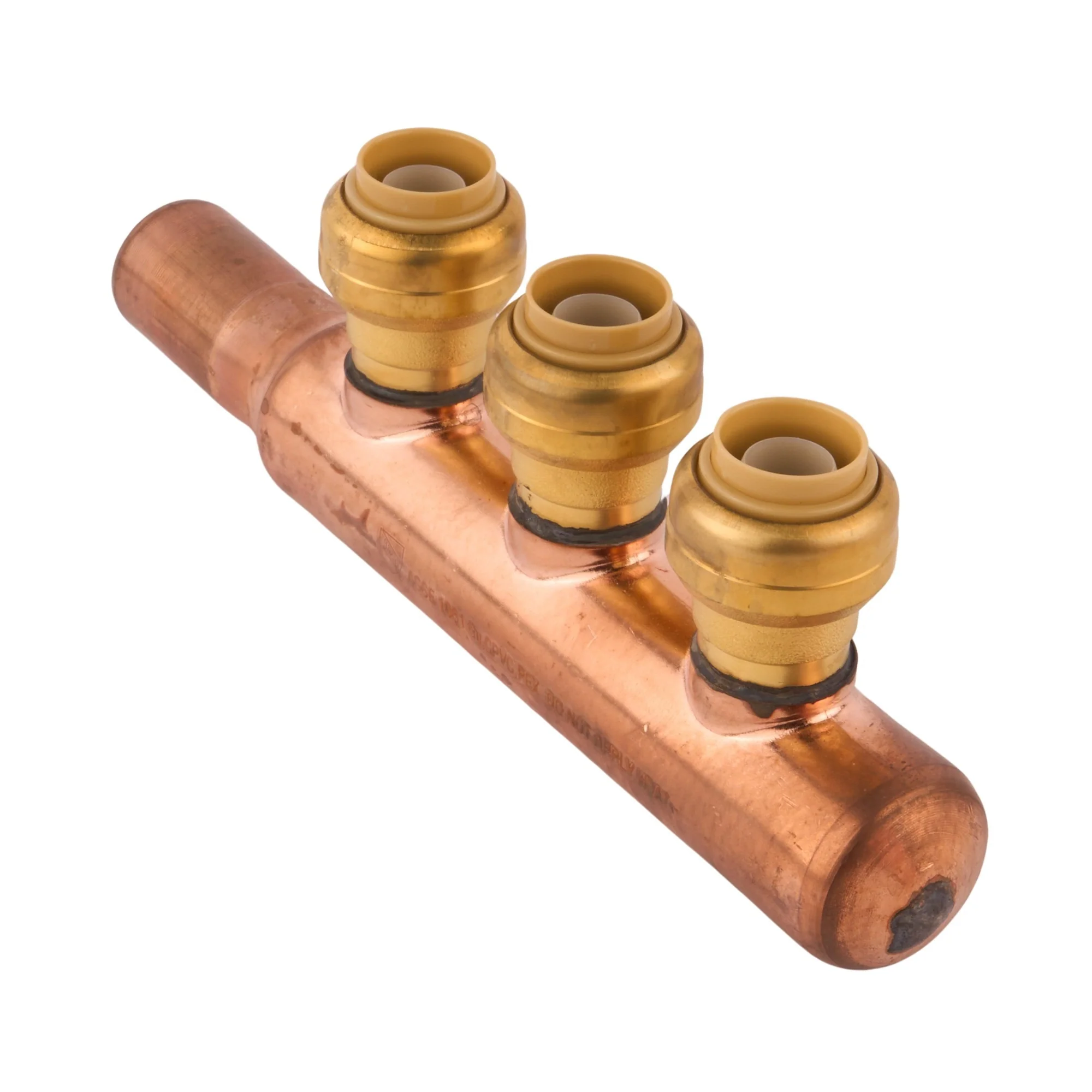 Sharkbite Closed Copper Manifold w/ 1/2" Sharkbite Outlets (3 Outlets) - Image 3
