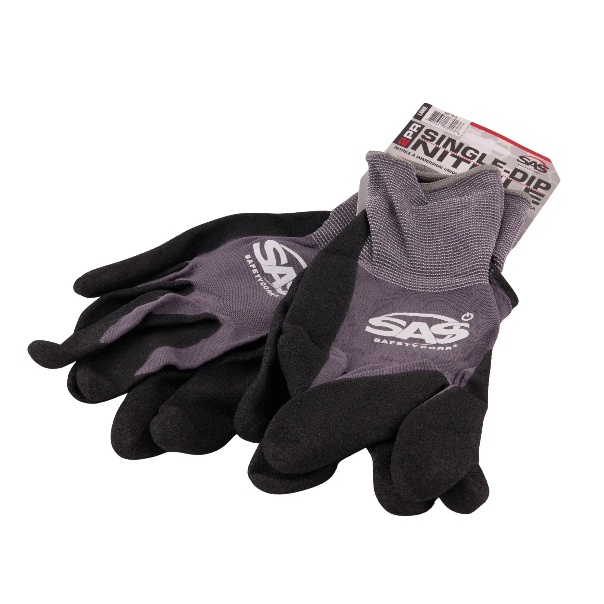 Single Dip Nitrile Palm W/ Sandy Finish Gloves -Large - Image 2