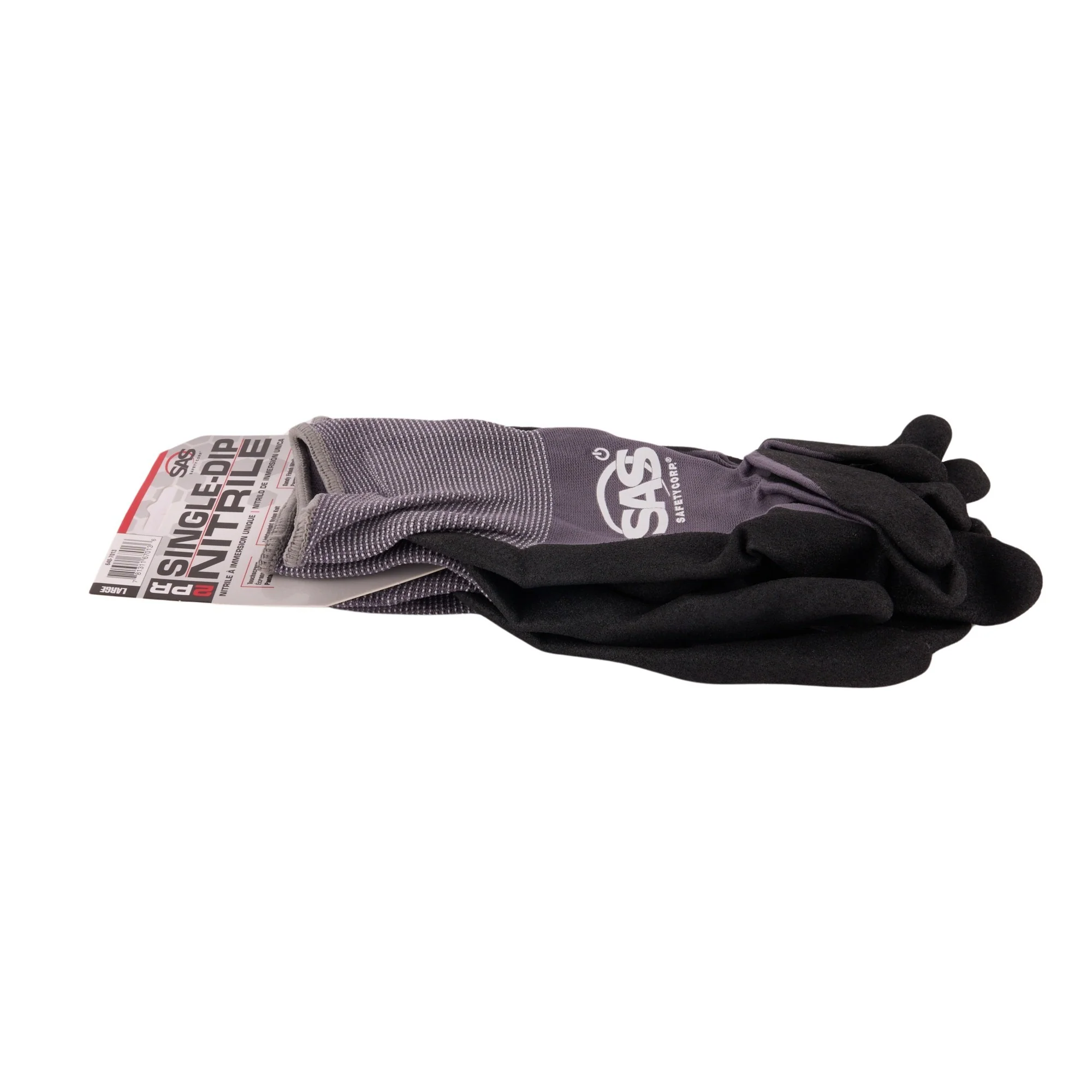 Single Dip Nitrile Palm W/ Sandy Finish Gloves -Large - Image 3