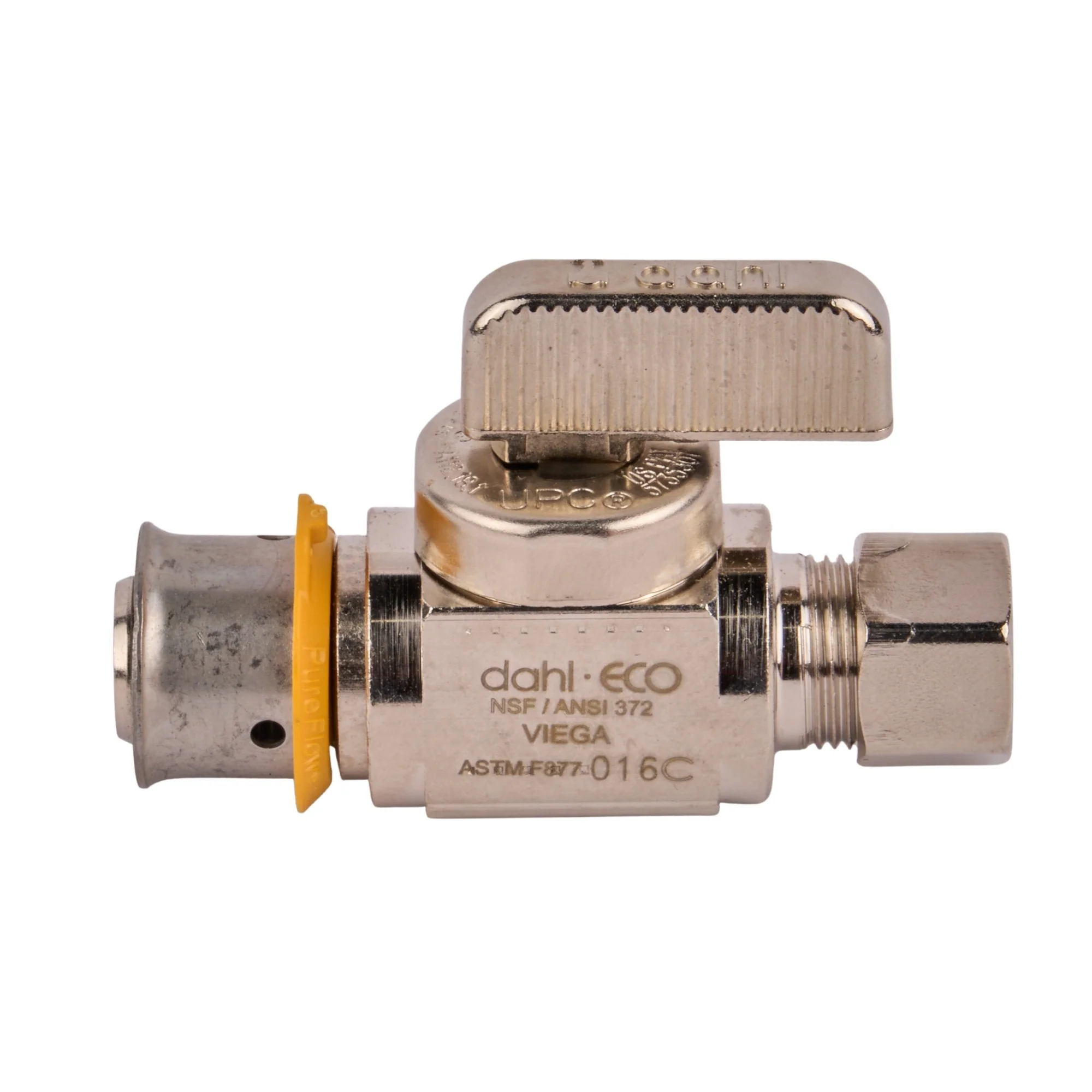 Viega Press Chrome Brass Straight Stop Valve Press x 3/8 OD (Lead Free) - Image 2