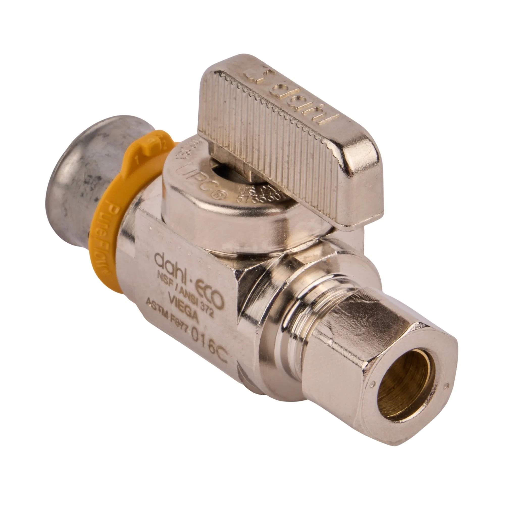 Viega Press Chrome Brass Straight Stop Valve Press x 3/8 OD (Lead Free) - Image 3